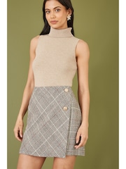 Yumi Natural Knitted Roll Neck Sleeveless Jumper - Image 4 of 5