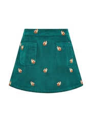 Yumi Blue Fox Embroidered Corduroy Mini Skirt - Image 4 of 4