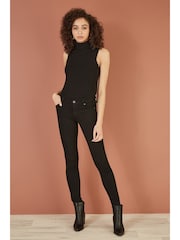 Yumi Black Knitted Roll Neck Sleeveless Jumper - Image 2 of 4