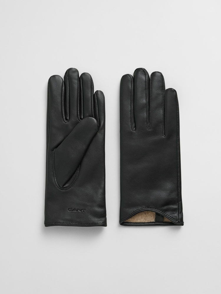 GANT Black Leather Gloves - Image 1 of 2
