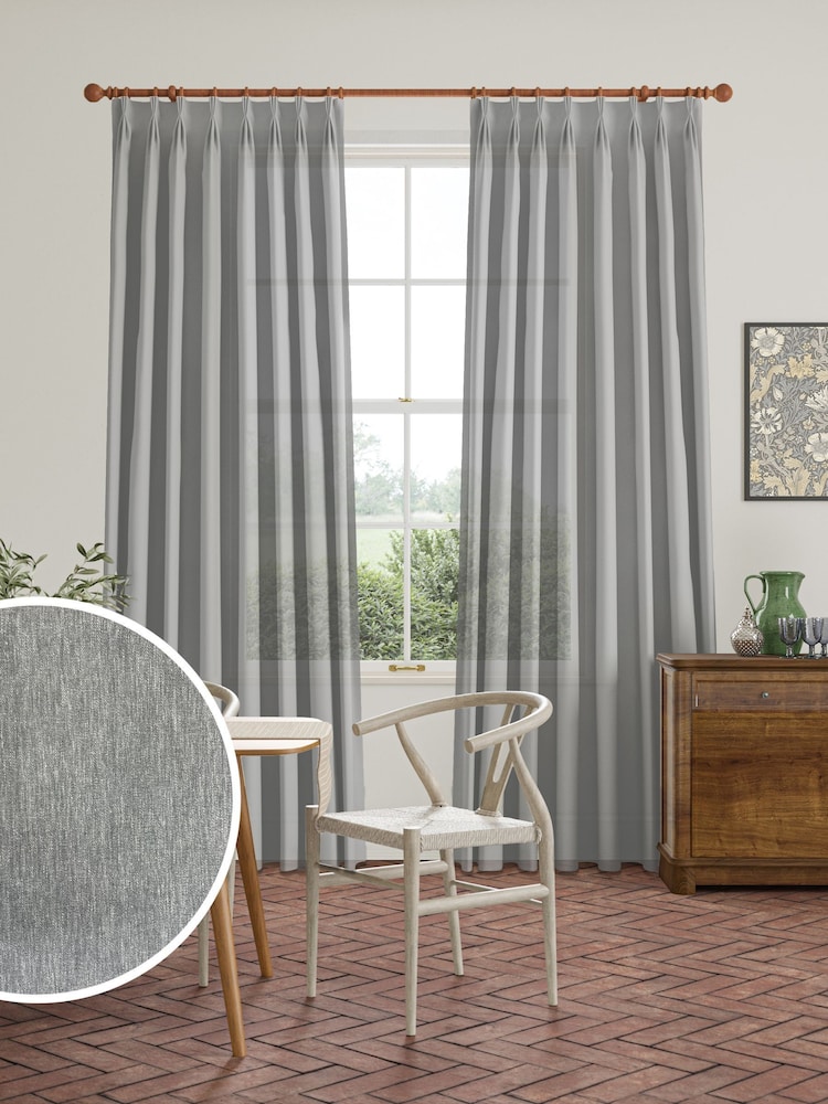 William Morris At Home Smoke Waltham Sheer Made To Measure Curtains - Image 1 of 5 William Morris At Home Smoke Waltham Sheer Made To Measure Curtains - Image 1 of 5