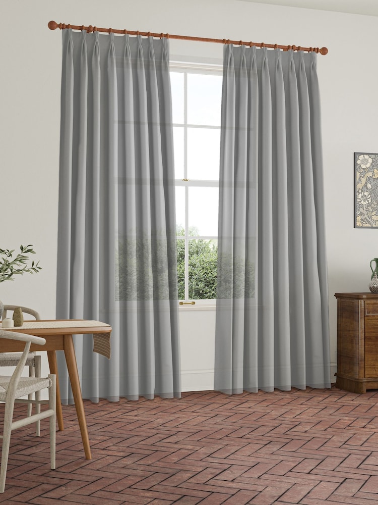 William Morris At Home Smoke Waltham Sheer Made To Measure Curtains - Image 2 of 5 William Morris At Home Smoke Waltham Sheer Made To Measure Curtains - Image 2 of 5