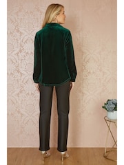 Yumi Green Velvet Relaxed Fit Shirt - Image 7 of 9
