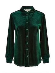 Yumi Green Velvet Relaxed Fit Shirt - Image 9 of 9