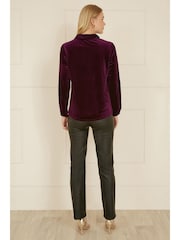 Yumi Purple Velvet Relaxed Fit Shirt - Image 3 of 5