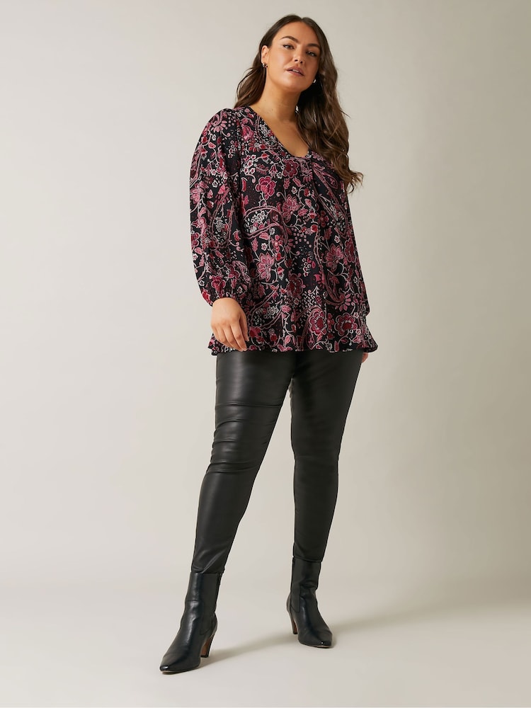 Evans Pintuck Black Blouse - Image 2 of 5