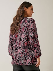 Evans Pintuck Black Blouse - Image 3 of 5