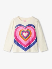 Hatley Layered Hearts Longsleeve Graphic 100% Cotton White T-Shirt - Image 1 of 2