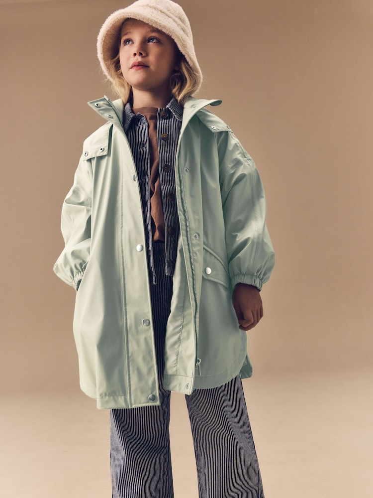Sage Green Waterproof Rubber Trench Coat (3-16yrs) - Image 1 of 10