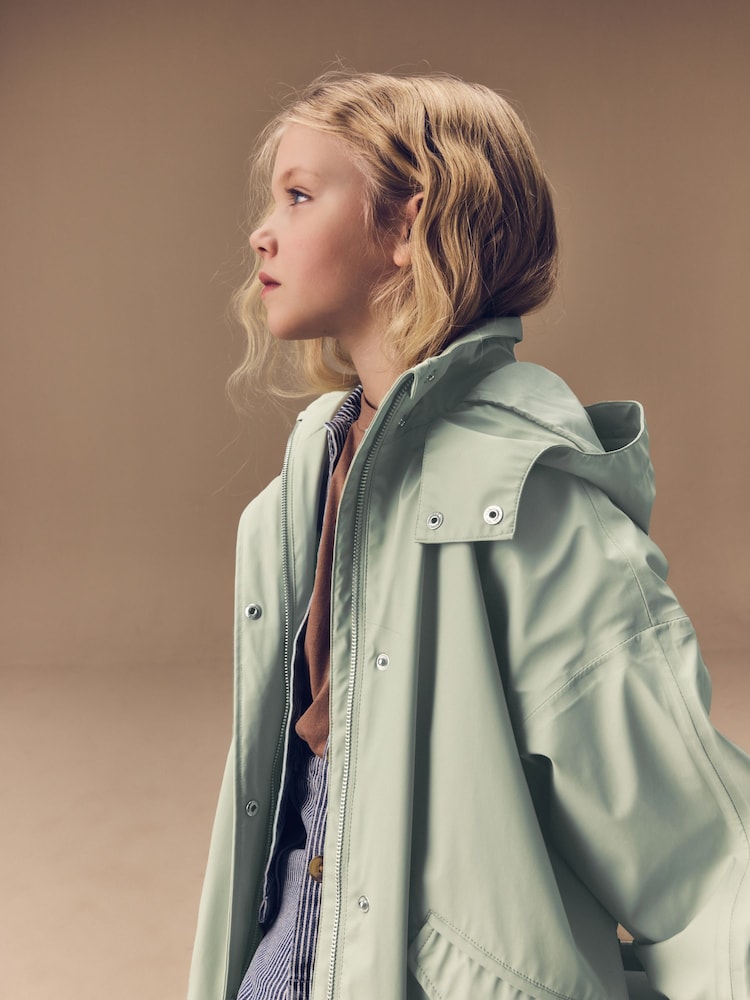 צבע ירוק עדין - Waterproof Rubber Trench Coat (3-16yrs) - Image 4 of 10