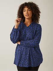 Evans Leopard Print Boho Jersey Top - Image 1 of 6