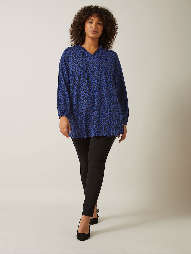 Evans Leopard Print Boho Jersey Top - Image 2 of 6