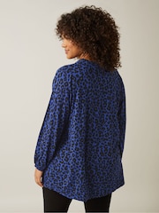 Evans Leopard Print Boho Jersey Top - Image 3 of 6
