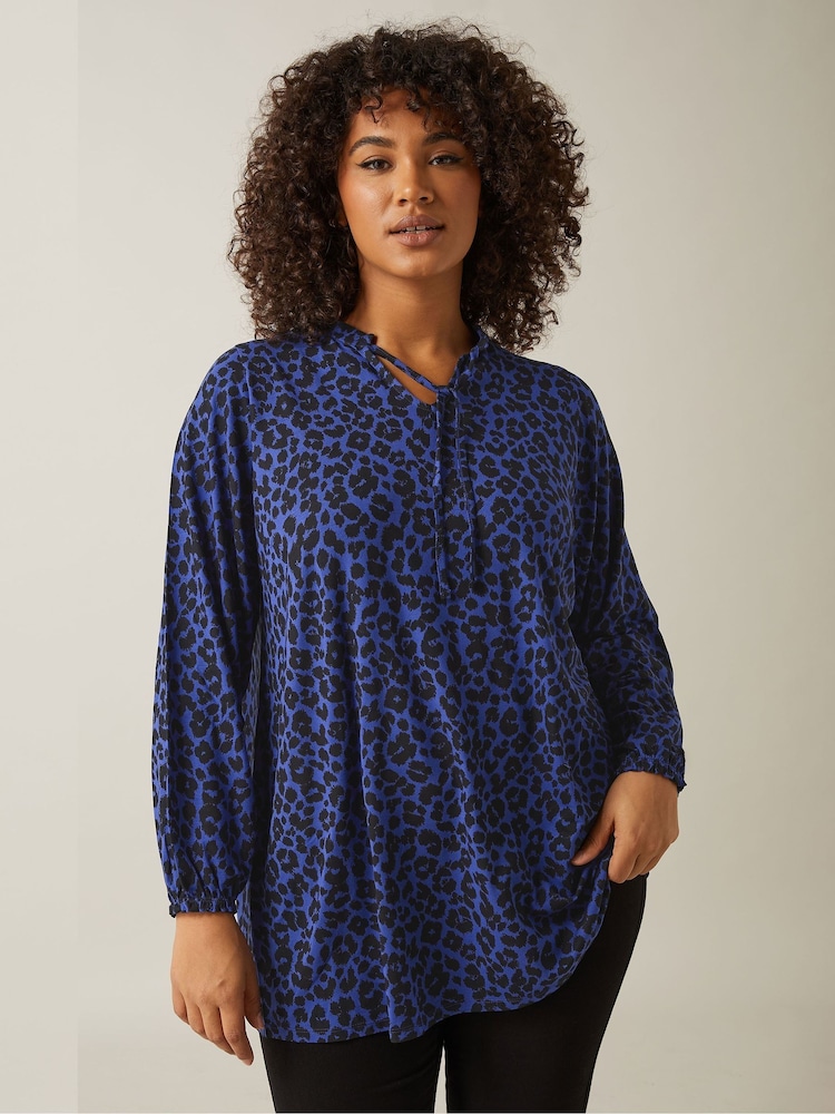 Evans Leopard Print Boho Jersey Top - Image 5 of 5