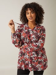 Evans Leopard Print Boho Jersey Top - Image 1 of 5