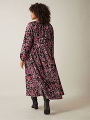 Evans Crinkle-Boho-Kleid in Schwarz - Bild 2 von 5