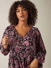 Evans Crinkle-Boho-Kleid in Schwarz - Bild 4 von 5