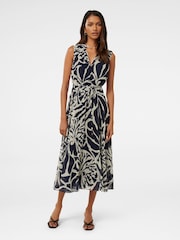 Forever New Blue Barbara Petite Sleeveless Pleated Dress - Image 1 of 4