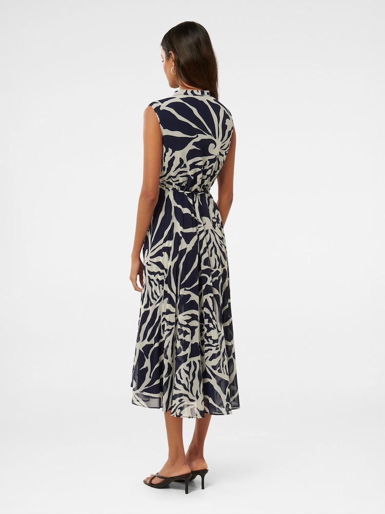 Forever New Blue Barbara Petite Sleeveless Pleated Dress - Image 2 of 4 Forever New Blue Barbara Petite Sleeveless Pleated Dress - Image 2 of 4