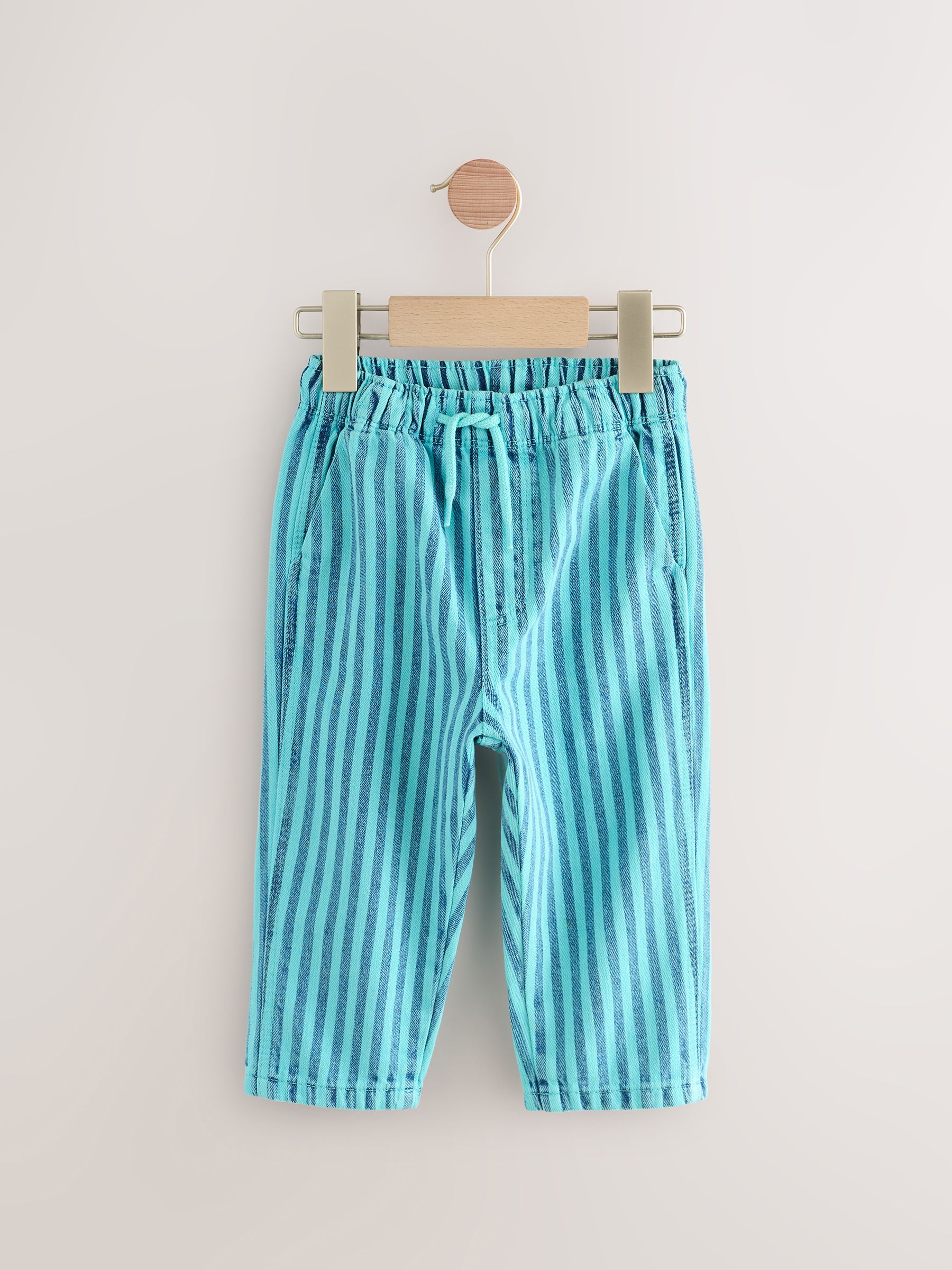 Przeglądaj Blue Stripe Denim - Lekkie dżinsy w 100% z