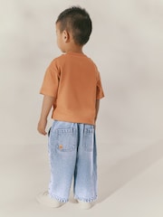 Mid Blue Embroidered 100% Cotton Denim Jeans (3mths-7yrs) - Image 3 of 8