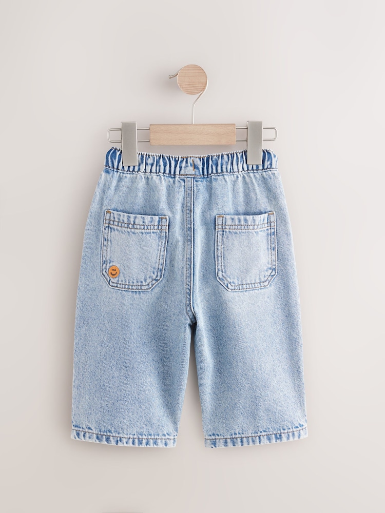 Mid Blue Embroidered 100% Cotton Denim Jeans (3mths-7yrs) - Image 6 of 8