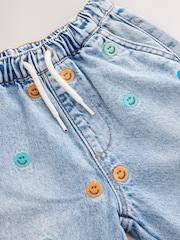 Mid Blue Embroidered 100% Cotton Denim Jeans (3mths-7yrs) - Image 7 of 8