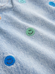 Mid Blue Embroidered 100% Cotton Denim Jeans (3mths-7yrs) - Image 8 of 8