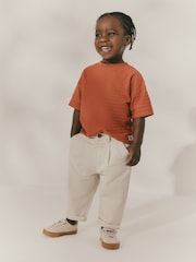 Ecru 100% Cotton Pleat Front Jeans (3mths-7yrs) - Image 2 of 8