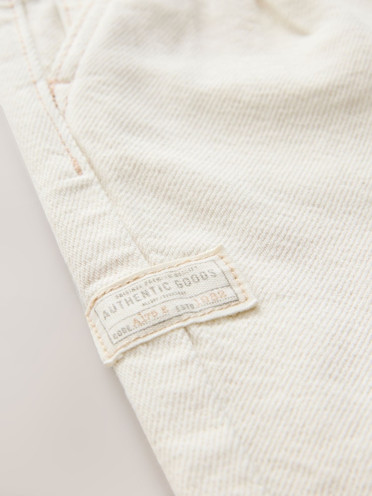 Ecru 100% Cotton Pleat Front Jeans (3mths-7yrs) - Image 8 of 8