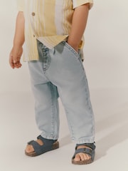 Bleach Denim 100% Cotton Pleat Front Jeans (3mths-7yrs) - Image 1 of 7