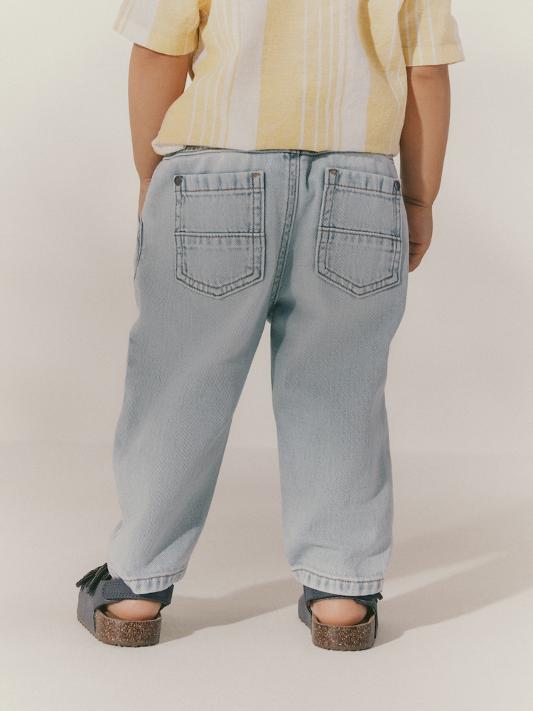 Vybělený denim - Džíny ze 100% bavlny se sklady vpředu (3měsíců -7let) - Image 3 of 7