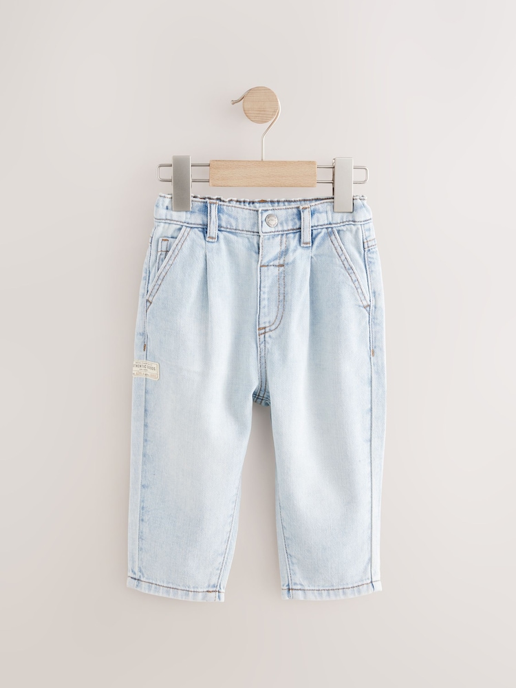 Vybělený denim - Džíny ze 100% bavlny se sklady vpředu (3měsíců -7let) - Image 4 of 7