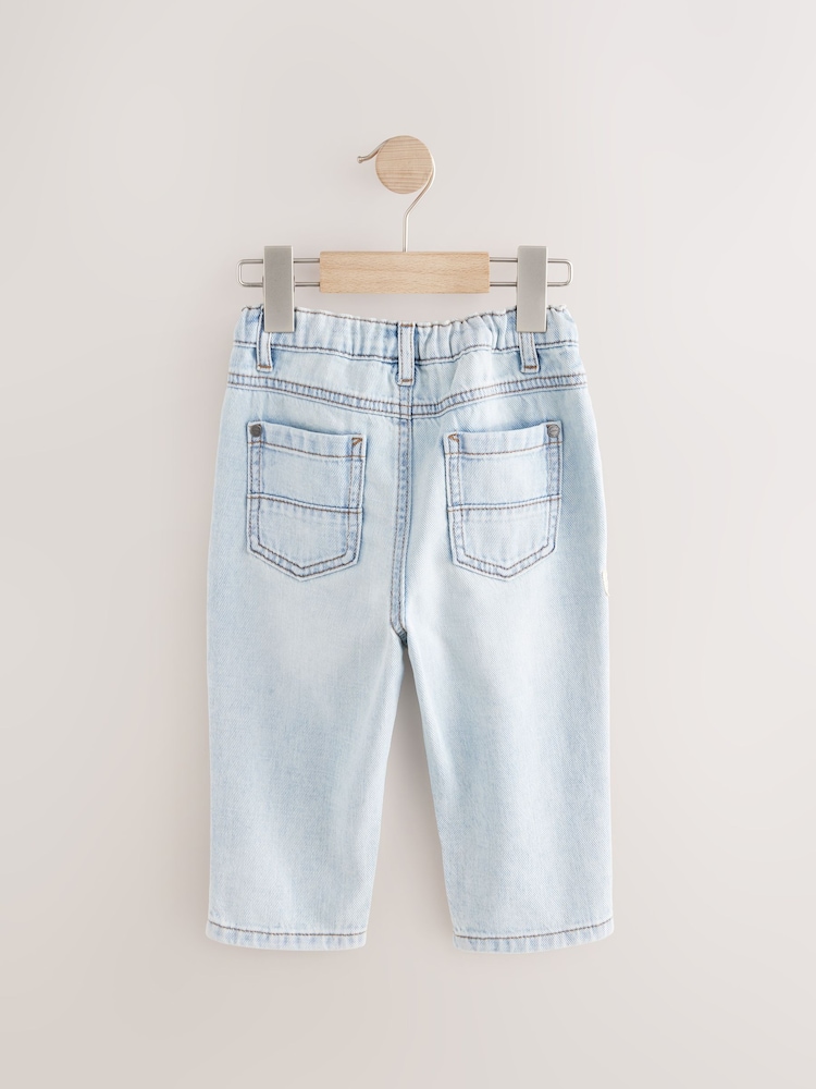Vybělený denim - Džíny ze 100% bavlny se sklady vpředu (3měsíců -7let) - Image 5 of 7
