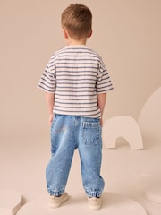 Blue Denim Lion Pull On Cuffed 100% Cotton Jeans (3mths-7yrs) - Image 3 of 8