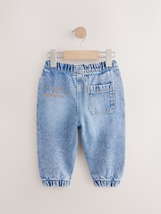 Blue Denim Lion Pull On Cuffed 100% Cotton Jeans (3mths-7yrs) - Image 6 of 8