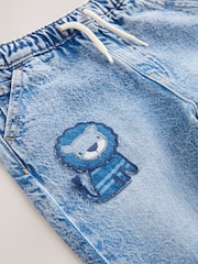 Blue Denim Lion Pull On Cuffed 100% Cotton Jeans (3mths-7yrs) - Image 7 of 8