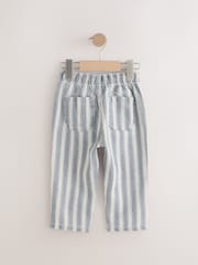Blue/Ecru Stripe 100% Cotton Pull On Lightweight Jeans (3mths-7yrs) - Image 6 of 8