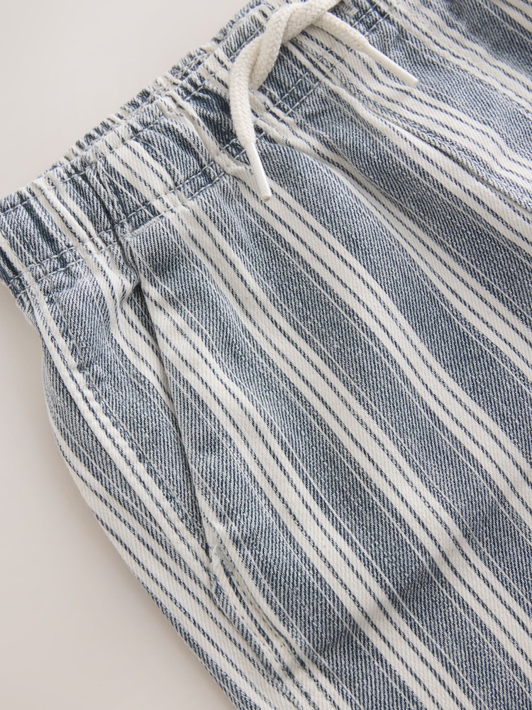 Blue/Ecru Stripe 100% Cotton Pull On Lightweight Jeans (3mths-7yrs) - Image 8 of 8