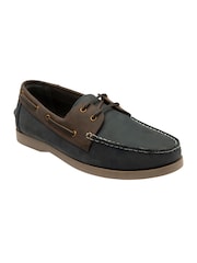 Lotus Blue Leather Boat Shoes - Image 1 of 4