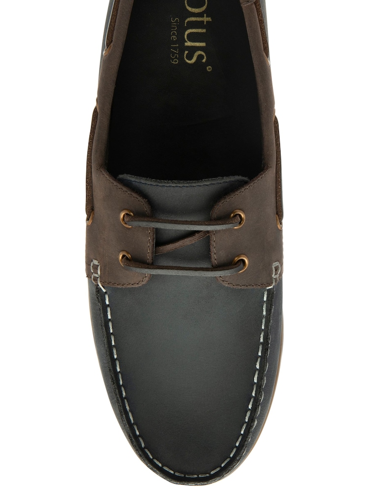 Lotus Blue Leather Boat Shoes - Image 4 of 4