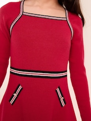 Lipsy Red Tipped Knitted Dress (5-16yrs) - Image 2 of 4