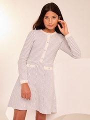 Lipsy Blue Boucle Sequin Knit Dress (5-16yrs) - Image 1 of 4