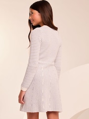 Lipsy Blue Boucle Sequin Knit Dress (5-16yrs) - Image 4 of 4