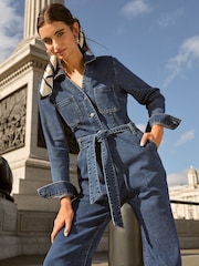 Friends Like These Blue Button Through Jumpsuit - Image 2 of 4