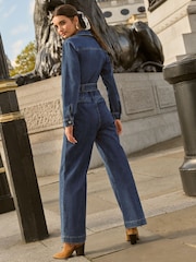 Friends Like These Blue Button Through Jumpsuit - Image 4 of 4