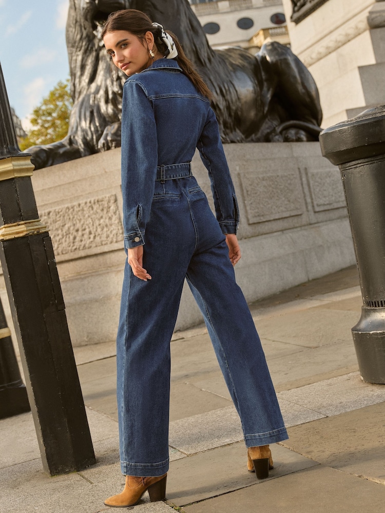Friends Like These Blue Button Through Jumpsuit - Image 4 of 4