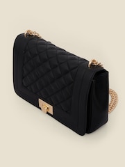 Sosandar Black Leather Quilted Shoulder Bag - Image 5 of 5