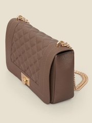 Sosandar Brown Leather Quilted Shoulder Bag - Image 4 of 5