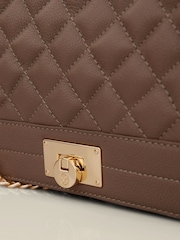 Sosandar Brown Leather Quilted Shoulder Bag - Image 5 of 5